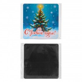 Магниты новогодние НАБОР 12 шт, 7х7 см, "Веселый Новый Год", ЗОЛОТАЯ СКАЗКА, 592583