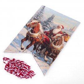 Гирлянда новогодняя "Ретро", 15 флажков, 10х15 см, картон, 2,5м жгут, ЗОЛОТАЯ СКАЗКА, 592585