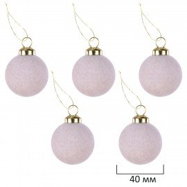 Шары елочные НАБОР 35 предметов "Зефирки", пластик, софт-тач, молочный, ЗОЛОТАЯ СКАЗКА, 592588