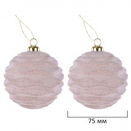 Шары елочные НАБОР 35 предметов "Зефирки", пластик, софт-тач, молочный, ЗОЛОТАЯ СКАЗКА, 592588