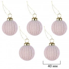 Шары елочные НАБОР 35 предметов "Зефирки", пластик, софт-тач, молочный, ЗОЛОТАЯ СКАЗКА, 592588