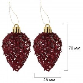 Шары елочные НАБОР 54 предмета "Burgundy Style ", пластик, бордо, ЗОЛОТАЯ СКАЗКА, 592591