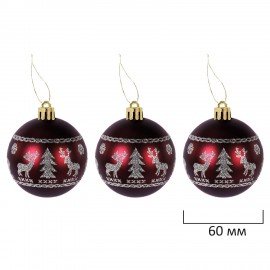 Шары елочные НАБОР 54 предмета "Burgundy Style ", пластик, бордо, ЗОЛОТАЯ СКАЗКА, 592591