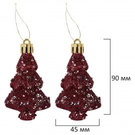 Шары елочные НАБОР 54 предмета "Burgundy Style ", пластик, бордо, ЗОЛОТАЯ СКАЗКА, 592591