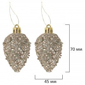 Шары елочные НАБОР 54 предмета "Light Champagne Style ", пластик, шампань, ЗОЛОТАЯ СКАЗКА, 592592