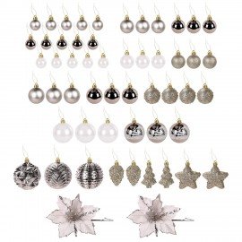 Шары елочные НАБОР 54 предмета "Light Champagne Style ", пластик, шампань, ЗОЛОТАЯ СКАЗКА, 592592