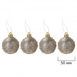 Шары елочные НАБОР 54 предмета "Light Champagne Style ", пластик, шампань, ЗОЛОТАЯ СКАЗКА, 592592