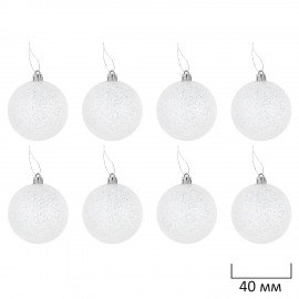 Шары елочные НАБОР 50 предметов "Новогодний Блеск", пластик, серебристый, ЗОЛОТАЯ СКАЗКА, 592594