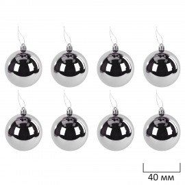 Шары елочные НАБОР 50 предметов "Новогодний Блеск", пластик, серебристый, ЗОЛОТАЯ СКАЗКА, 592594