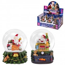 Снежный шар с LED-подсветкой "Дед Мороз" d80мм, полистоун/стекло, ассорти 2 дизайна, ЗОЛОТАЯ СКАЗКА, 592599