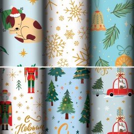 Бумага упаковочная новогодняя С ЭФФЕКТАМИ (1шт) "Twinkle", 70х100см, ассорти, ЗОЛОТАЯ СКАЗКА, 592612