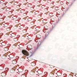 Бумага упаковочная мелованная BIG SIZE новогодняя "Гномики", 0,7х10 м, ЗОЛОТАЯ СКАЗКА, 592615