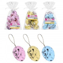 Декорация пасхальная 4 см "Яйца" КОМПЛЕКТ 12 шт., пластик, 3 дизайна ассорти, ЗОЛОТАЯ СКАЗКА, 592633