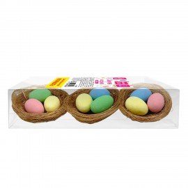 Декорация пасхальная 7 см "Гнездо", КОМПЛЕКТ 3 штуки, пластик, ЗОЛОТАЯ СКАЗКА, 592639