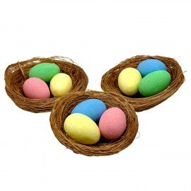 Декорация пасхальная 7 см "Гнездо", КОМПЛЕКТ 3 штуки, пластик, ЗОЛОТАЯ СКАЗКА, 592639