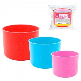 Форма для выпечки пасхального кулича силиконовая "ХВ", НАБОР 3 шт, 3 размера ЗОЛОТАЯ СКАЗКА, 592643