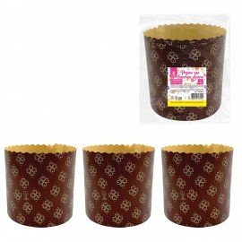 Форма бумажная для выпечки пасхального кулича "Клевер", КОМПЛЕКТ 3 шт, 9х9см, ЗОЛОТАЯ СКАЗКА, 592659