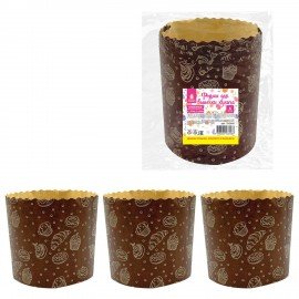 Форма бумажная для выпечки пасхального кулича "Выпечка" КОМПЛЕКТ 6шт, 7х8,5см, ЗОЛОТАЯ СКАЗКА, 592660