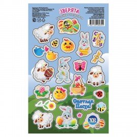 Наклейки пасхальные, "Весенние радости", дизайны ассорти, 0675, 0676, 0684, 0689, 0673