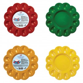 Подставка пасхальная для кулича и яиц, d 23,5 см, 12 яиц, пластик, цвет красный, 42976