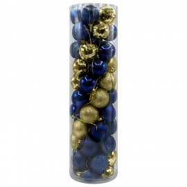 Шары ёлочные НАБОР 55 штук, 6 см,"Golden&Blue", пластик, золото/синий, ЗОЛОТАЯ СКАЗКА, 592901