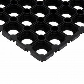 Коврик входной резиновый крупноячеистый грязезащитный 50х100 см, толщина 22 мм, черный, VORTEX