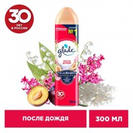 Освежитель воздуха аэрозольный 300 мл, GLADE "После дождя"