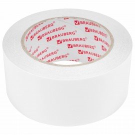 Клейкая двухсторонняя лента 50 мм х 25 м, ПОЛИПРОПИЛЕНОВАЯ ОСНОВА, 90 микрон, BRAUBERG, 600480