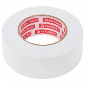Клейкая двухсторонняя лента 50 мм х 8 м, НА ВСПЕНЕННОЙ ОСНОВЕ, 1 мм, прочная, BRAUBERG, 600485