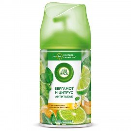 Сменный баллон 250 мл, AIRWICK "Анти-табак. Апельсин/бергамот", для автоматических освежителей, универсальный, 224392