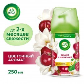 Сменный баллон 250 мл, AIRWICK "Магнолия и вишня", для автоматических освежителей, универсальный, 224396