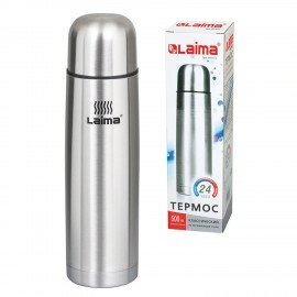 Термос LAIMA классический с узким горлом, 0,5 л, нержавеющая сталь, 601412