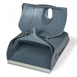 Совок для мусора + щетка, закрывающаяся крышка, рукоятки 94 см, серый, LAIMA PROFESSIONAL, 601508