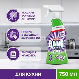 Средство для чистки плит, духовок 750 мл, CILLIT BANG "Антижир + Сияние", распылитель, 24203