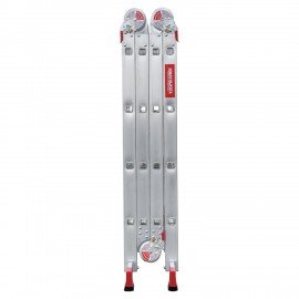 Лестница-трансформер алюминиевая 4х4 ступени, высота 4,5 м (4 секции по 1,2 м) до 150 кг, вес 16,5 кг, НОВАЯ ВЫСОТА, 3320404