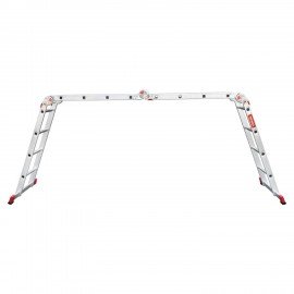 Лестница-трансформер алюминиевая 4х4 ступени, высота 4,5 м (4 секции по 1,2 м) до 150 кг, вес 16,5 кг, НОВАЯ ВЫСОТА, 3320404