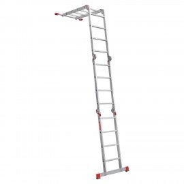 Лестница-трансформер алюминиевая 4х4 ступени, высота 4,5 м (4 секции по 1,2 м) до 150 кг, вес 16,5 кг, НОВАЯ ВЫСОТА, 3320404