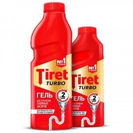 Средство для прочистки канализационных труб 500 мл, TIRET (Тирет) "Turbo", гель, 8147369