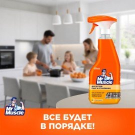 Средство для кухни 500 мл, МИСТЕР МУСКУЛ "Энергия цитруса", распылитель, 317159