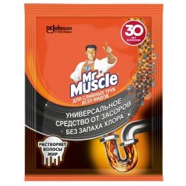 Средство для прочистки канализационных труб 70 г, МИСТЕР МУСКУЛ, гранулированное, 359548