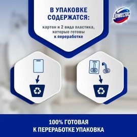 Блок туалетный подвесной твердый 40 г DOMESTOS (Доместос) "Атлантик", основной блок