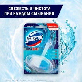 Блок туалетный подвесной твердый 40 г DOMESTOS (Доместос) "Атлантик", основной блок