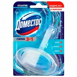 Блок туалетный подвесной твердый 40 г DOMESTOS (Доместос) "Атлантик", основной блок