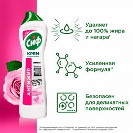 Чистящее средство 500 мл, CIF (Сиф) "Розовая свежесть", крем