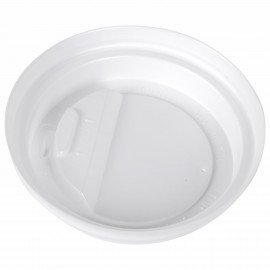 Крышка для стакана 200-250 мл, диаметр 80 мм, 100 штук с клапаном-носиком, белая, СКАНДИПАКК, 8027, 77408027