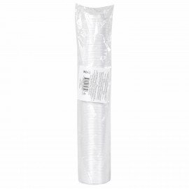 Крышка для стакана 200-250 мл, диаметр 80 мм, 100 штук с клапаном-носиком, белая, СКАНДИПАКК, 8027, 77408027