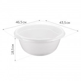 Таз 16 л, хозяйственный, круглый, с ручками, пластиковый, 18х45х49 см, цвет ассорти, IDEA, М 2507