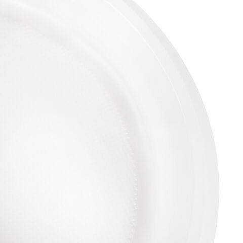 Одноразовые тарелки плоские, КОМПЛЕКТ 100 шт., пластик, d=220 мм, СТАНДАРТ, белые, ПП, холодное/горячее, LAIMA, 602649