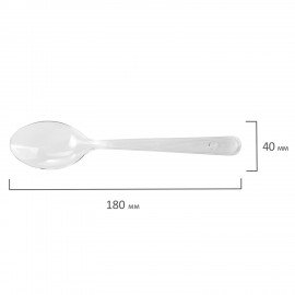 Ложка столовая одноразовая пластиковая 180 мм, прозрачная, КОМПЛЕКТ 48/50 шт., КРИСТАЛЛ, LAIMA, 602654