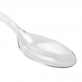 Ложка столовая одноразовая пластиковая 180 мм, прозрачная, КОМПЛЕКТ 48/50 шт., КРИСТАЛЛ, LAIMA, 602654